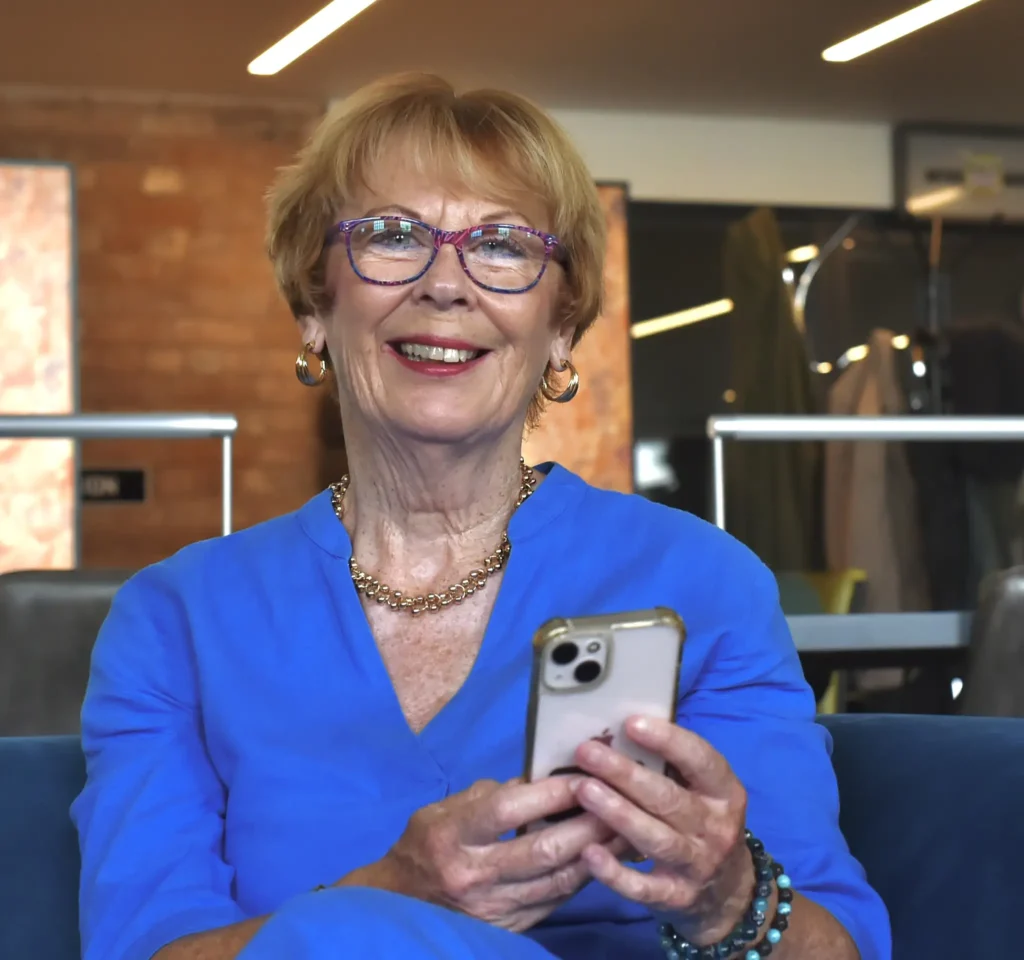 Anne Wilkinson With Her Phone